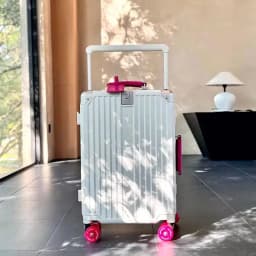 Aluminum Frame Wide Handlebar Rolling Luggage with Colorful Silent Spinner Wheels and TSA Lock Large Capacity Trolley Suitcase