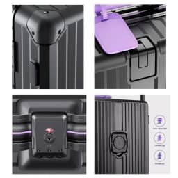Aluminum Frame Wide Handlebar Rolling Luggage with Colorful Silent Spinner Wheels and TSA Lock Large Capacity Trolley Suitcase