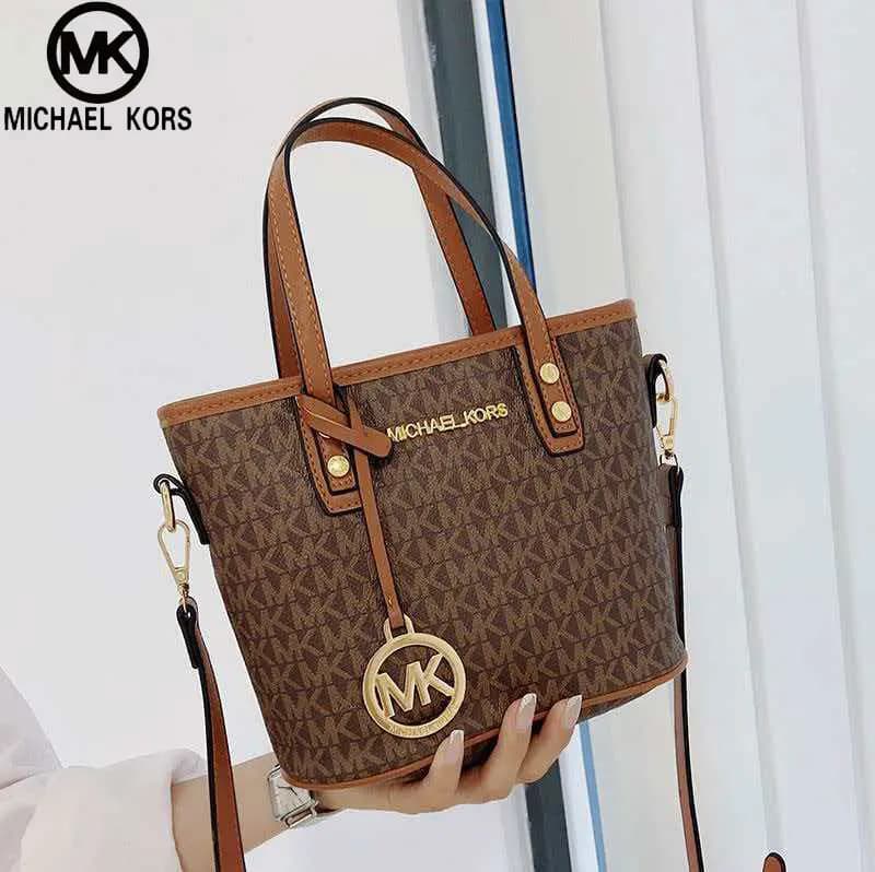 Michael Kors Ole Jet Set 2026 New Bag Lightweight Luxury Travel Extra Small PVC Print with Leather Women's Handheld Crossbody To