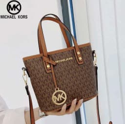 Michael Kors Ole Jet Set 2026 New Bag Lightweight Luxury Travel Extra Small PVC Print with Leather Women's Handheld Crossbody To