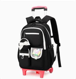 Rolling Backpack for Girls 3 Kids School Wheele Backpack Bag Trolley Bags for Elementary Middle High School Wheeled Bookbag Girl