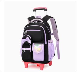Rolling Backpack for Girls 3 Kids School Wheele Backpack Bag Trolley Bags for Elementary Middle High School Wheeled Bookbag Girl