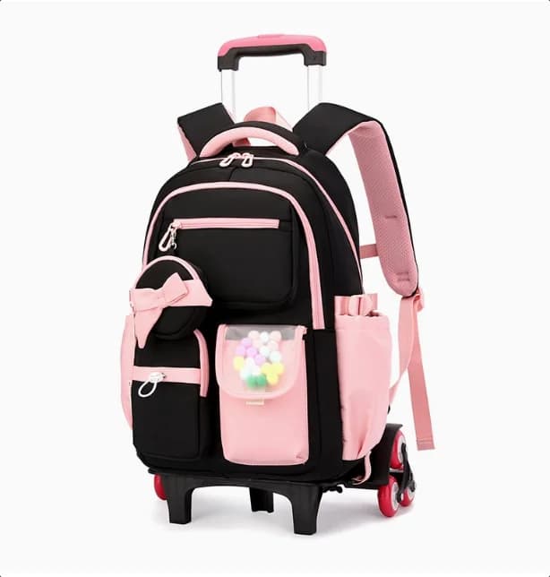 Rolling Backpack for Girls 3 Kids School Wheele Backpack Bag Trolley Bags for Elementary Middle High School Wheeled Bookbag Girl