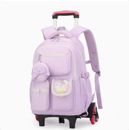 Rolling Backpack for Girls 3 Kids School Wheele Backpack Bag Trolley Bags for Elementary Middle High School Wheeled Bookbag Girl