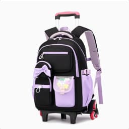 Rolling Backpack for Girls 3 Kids School Wheele Backpack Bag Trolley Bags for Elementary Middle High School Wheeled Bookbag Girl