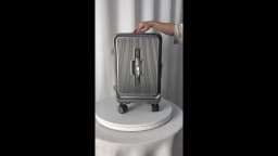 Smart Side-Open Suitcase Expandable Retractable Cup Holder Hook Durable ABS+PC Luggage 20/24/26/28' TSA Lock Travel Trolley