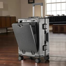 Travel High Quality Portable Suitcase Front Opening Laptop Trolley Case Luggage on Wheels Aluminum Frame Boarding Case