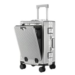 Travel High Quality Portable Suitcase Front Opening Laptop Trolley Case Luggage on Wheels Aluminum Frame Boarding Case