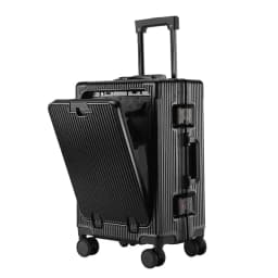 Travel High Quality Portable Suitcase Front Opening Laptop Trolley Case Luggage on Wheels Aluminum Frame Boarding Case