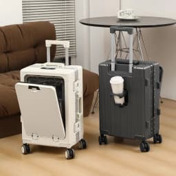 Travel High Quality Portable Suitcase Front Opening Laptop Trolley Case Luggage on Wheels Aluminum Frame Boarding Case