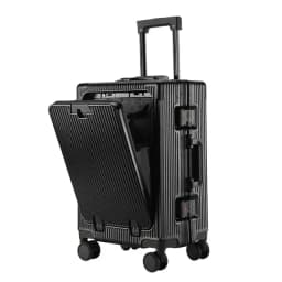 Travel High Quality Portable Suitcase Front Opening Laptop Trolley Case Luggage on Wheels Aluminum Frame Boarding Case