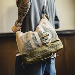 Maden Men's American Workwear Multi Fishing Bag Foldable 2-in-1 Crossbody Tote Large Capacity Outdoor Casual Messenger Bag