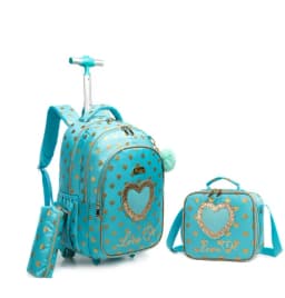 Boys Rolling Backpack for Kids 8-12 Trolley School Bag with Wheels Travel Backpack for Kids with Lunch Bag Back to School Supply