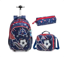 Boys Rolling Backpack for Kids 8-12 Trolley School Bag with Wheels Travel Backpack for Kids with Lunch Bag Back to School Supply