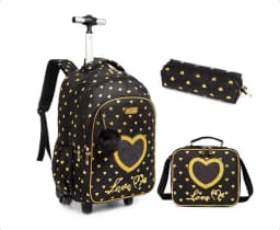 Boys Rolling Backpack for Kids 8-12 Trolley School Bag with Wheels Travel Backpack for Kids with Lunch Bag Back to School Supply
