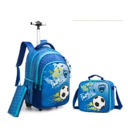 Boys Rolling Backpack for Kids 8-12 Trolley School Bag with Wheels Travel Backpack for Kids with Lunch Bag Back to School Supply