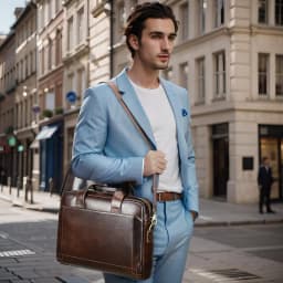 Men's genuine leather handbag, top-layer cowhide briefcase, genuine leather laptop bag, business bag