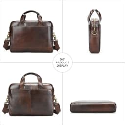 Men's genuine leather handbag, top-layer cowhide briefcase, genuine leather laptop bag, business bag