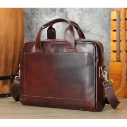 Men's genuine leather handbag, top-layer cowhide briefcase, genuine leather laptop bag, business bag
