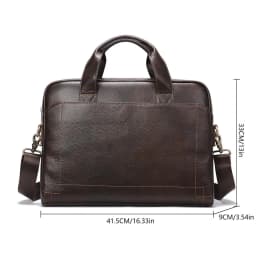Men's genuine leather handbag, top-layer cowhide briefcase, genuine leather laptop bag, business bag