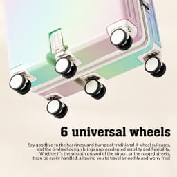18' Hand Carry Luggage Portable Boarding Bagage 6 Wheels ZIPPER Lock Luggage Can Sit Down Kids Luggage