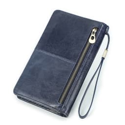 CONTACT'S Genuine Leather Men Passport Cover with Pen Slot Family Passport Travel Wallets ID Card Bag Organizer Document Pouch