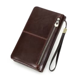 CONTACT'S Genuine Leather Men Passport Cover with Pen Slot Family Passport Travel Wallets ID Card Bag Organizer Document Pouch