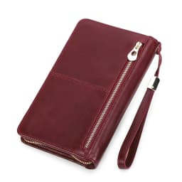 CONTACT'S Genuine Leather Men Passport Cover with Pen Slot Family Passport Travel Wallets ID Card Bag Organizer Document Pouch