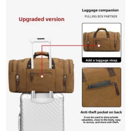 Large Capacity Men Hand Luggage Travel Duffle Bags Canvas Travel Bags Weekend Shoulder Bags Multifunctional Overnight Duffel Bag