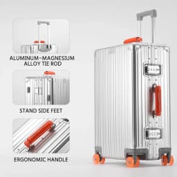 All-Aluminum Magnesium Alloy Suitcase Large-Capacity Password Luggage Infused Transparent Rolling Wheel Business Trolley Case