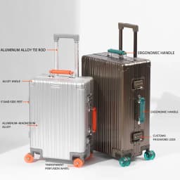 All-Aluminum Magnesium Alloy Suitcase Large-Capacity Password Luggage Infused Transparent Rolling Wheel Business Trolley Case