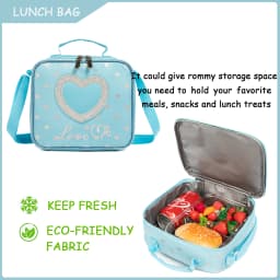 Meetbelify School Backpacks for Elementary Primary Girls with Lunch Bag and Pencil Case