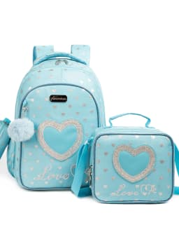 Meetbelify School Backpacks for Elementary Primary Girls with Lunch Bag and Pencil Case