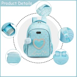 Meetbelify School Backpacks for Elementary Primary Girls with Lunch Bag and Pencil Case
