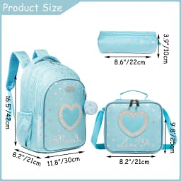 Meetbelify School Backpacks for Elementary Primary Girls with Lunch Bag and Pencil Case