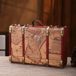 European Retro Leather Travel Suitcase Film and Television Shooting Prop Box Home Iscellaneous Storage Box