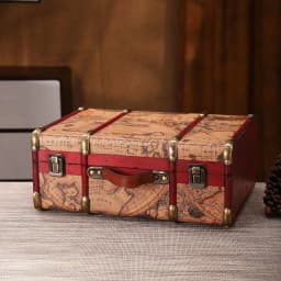 European Retro Leather Travel Suitcase Film and Television Shooting Prop Box Home Iscellaneous Storage Box
