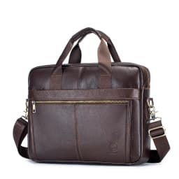 SCHLATUM Genuine Leather Briefcases Hard For Men Luxury Handbags Laptop Briefcase Bags 15 Inch Office Bussiness Computer Bag