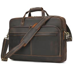 Crazy Horse Genuine Leather Men Briefcase Vintage 16 inch Big Business Laptop Handbag Large Cowhide Messenger Shoulder Bag Man