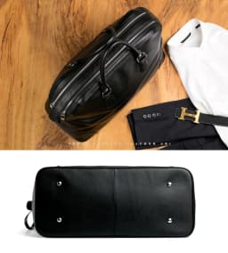 Luxury Men Genuine Leather Travel Bag Luggage Bag Men Leather Duffle Bags Weekend Shoulder Bag Overnight Male Tote Black