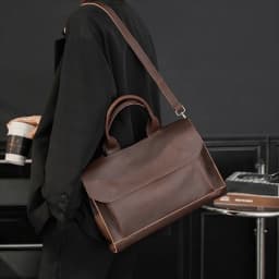 Simple PU Leather Men's Briefcase Handheld Business Shoulder Bag Large Capacity Computer Bag Men Messenger Bags