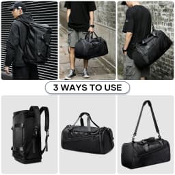 Sports Gym Bag Travel Duffel Bag with Wet Pocket & Shoes Compartment for Men Women Waterproof Large Weekender Overnight Backpack