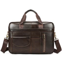 Genuine leather men's briefcase for business travel, top-layer cowhide handbag for lawyers, laptop bag, business handbag for men