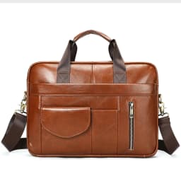 Genuine leather men's briefcase for business travel, top-layer cowhide handbag for lawyers, laptop bag, business handbag for men