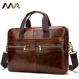 Genuine leather men's briefcase for business travel, top-layer cowhide handbag for lawyers, laptop bag, business handbag for men