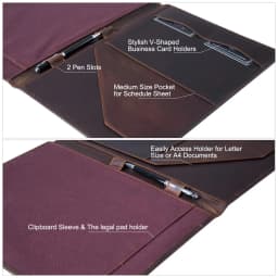 Vintage Genuine Leather Notepad Clipboard A4 Folder Legal Pad iPad 10.5" Tablet Case 33.5x25.4x3cm 0.8kg