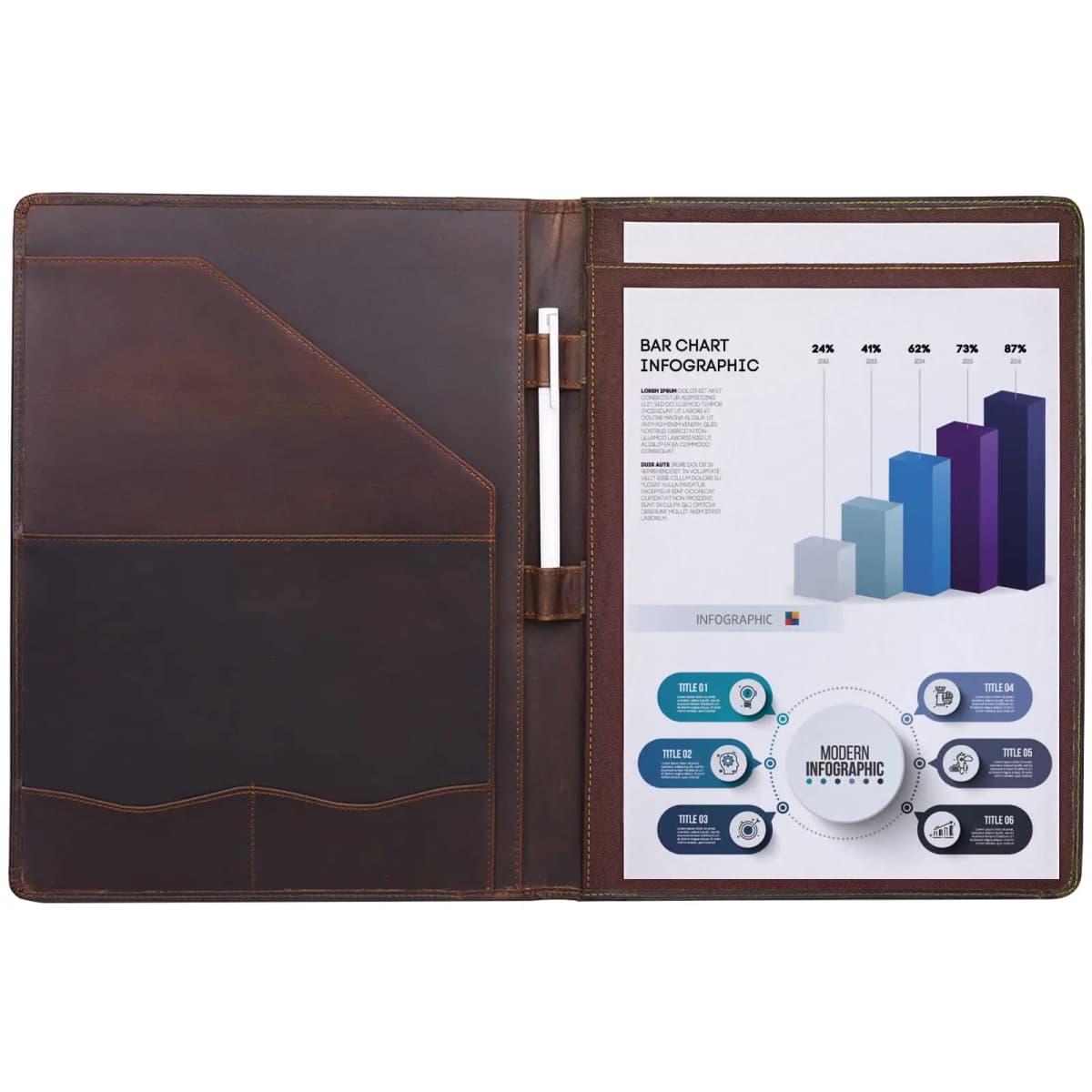 Vintage Genuine Leather Notepad Clipboard A4 Folder Legal Pad iPad 10.5" Tablet Case 33.5x25.4x3cm 0.8kg