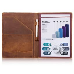 Vintage Genuine Leather Notepad Clipboard A4 Folder Legal Pad iPad 10.5" Tablet Case 33.5x25.4x3cm 0.8kg