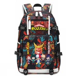 My Hero Academia Anime Print School Backpack Large Capacity Unisex Bookbag for Boys Girls Travel Casual Daypack
