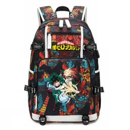 My Hero Academia Anime Print School Backpack Large Capacity Unisex Bookbag for Boys Girls Travel Casual Daypack